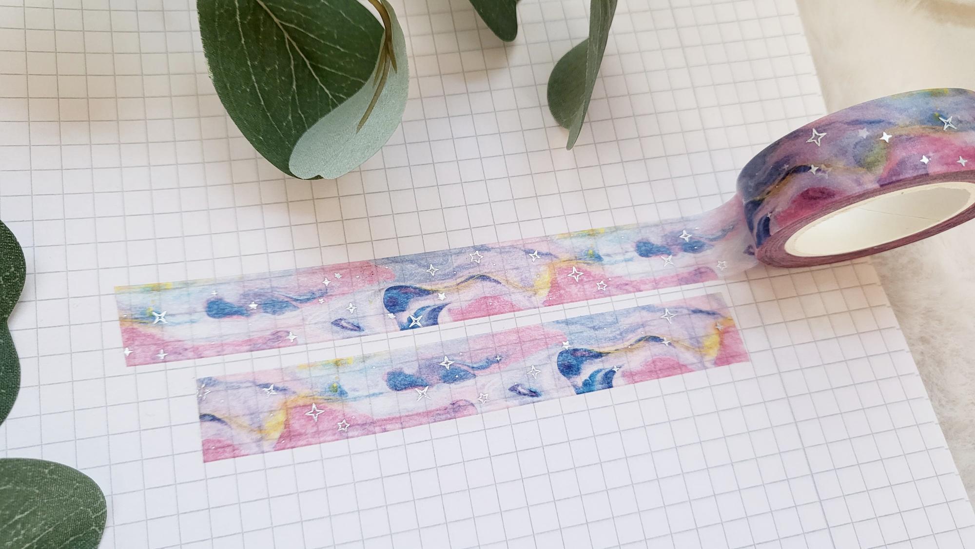 Washi Tape Marmor Rosa Blau